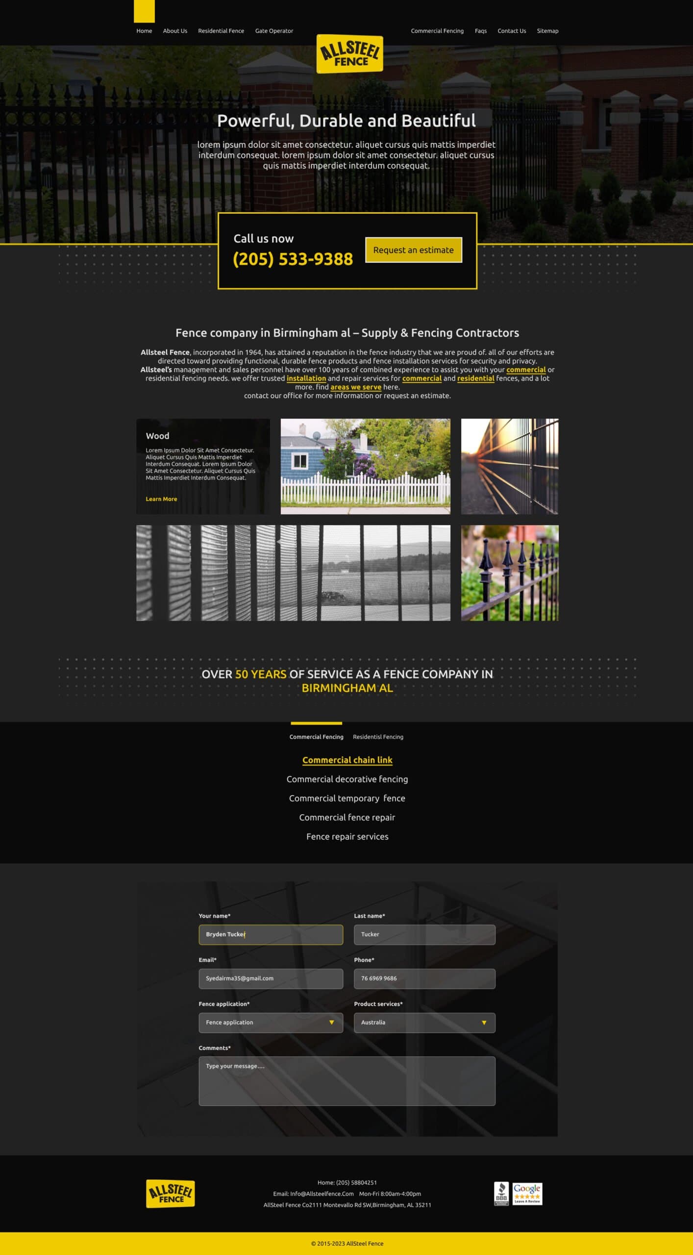 All Steel Website Design